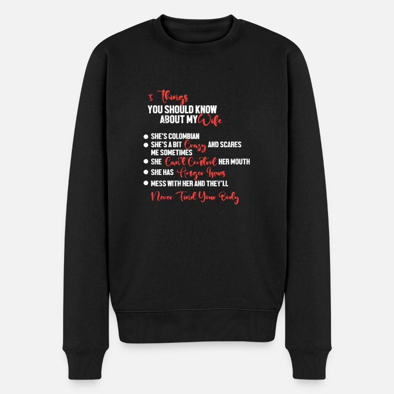 Kolumbien - Männer Premium Bio Pullover - Schwarz