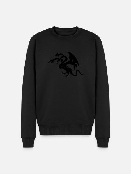 dragon 3 head - Men's Premium Organic Jumper - black