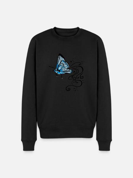 Schmetterling - Männer Premium Bio Pullover - Schwarz