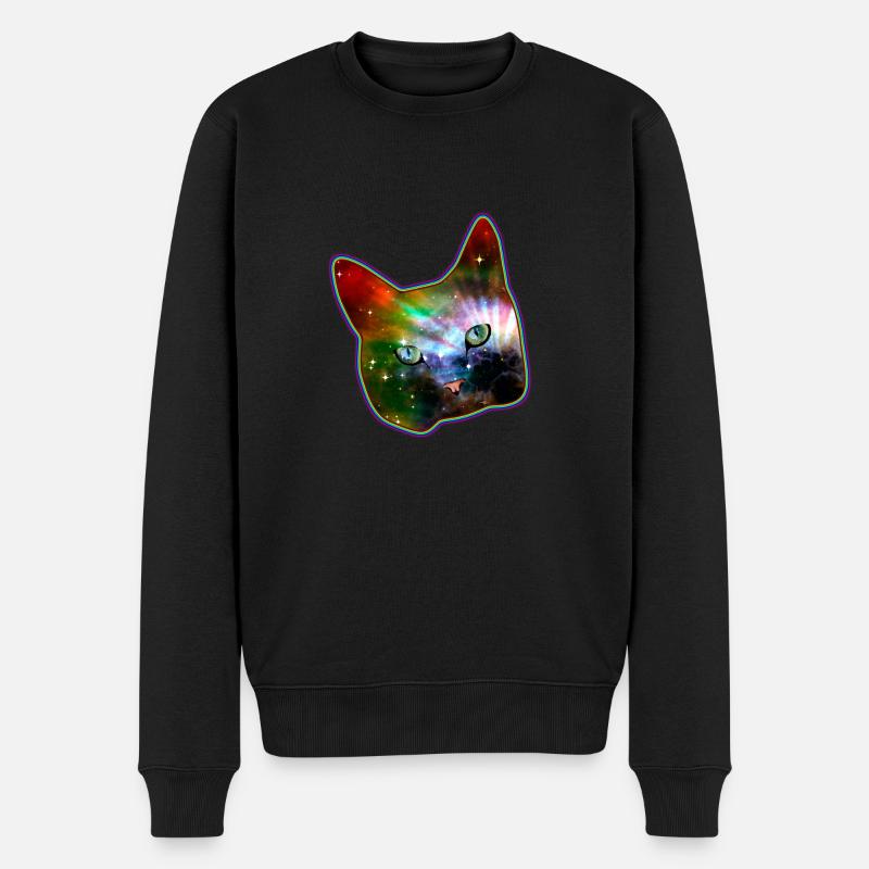 chat chemise, l'espace arc-en-chat - Pull Premium bio Homme - noir