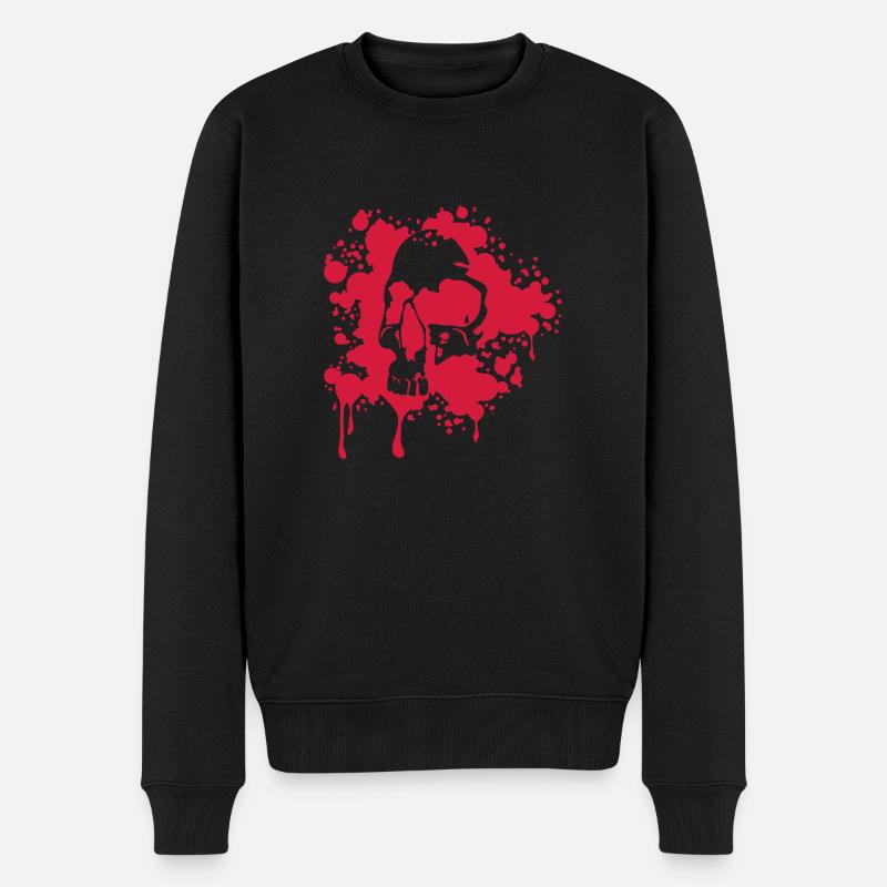 Blood Skull - Männer Premium Bio Pullover - Schwarz