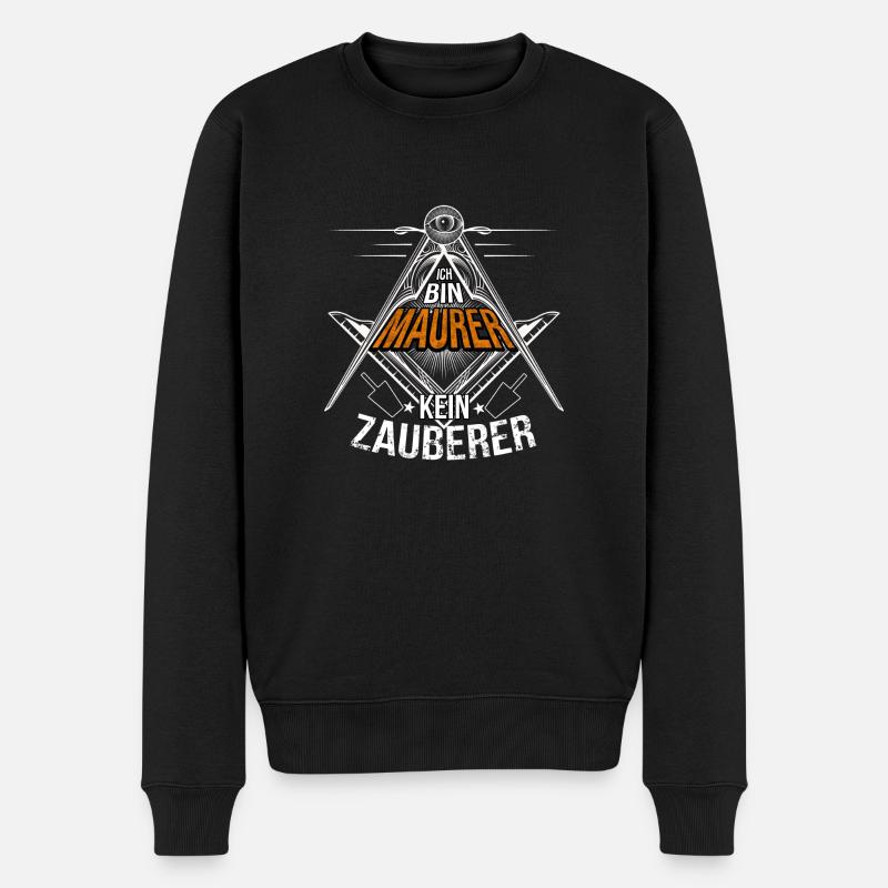 Ich bin Maurer - Männer Premium Bio Pullover - Schwarz