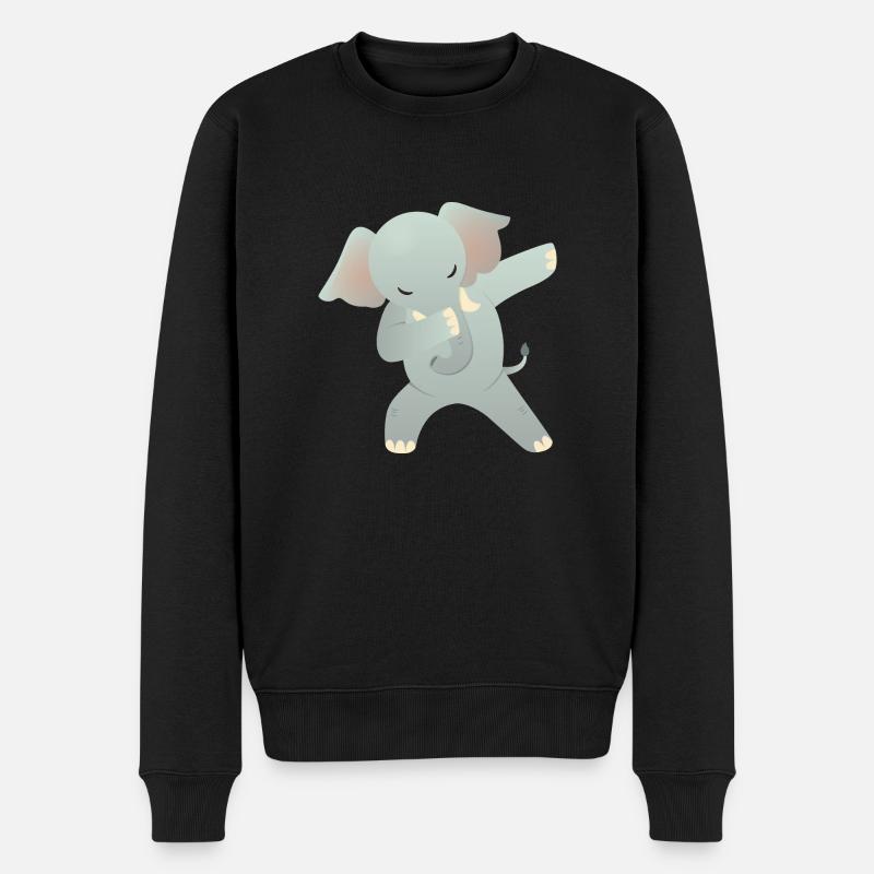 Elephant Dab Dance - Cool Gift - Men's Premium Organic Jumper - black