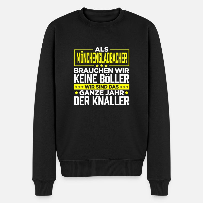 MÖNCHENGLADBACHER- Böller - Männer Premium Bio Pullover - Schwarz