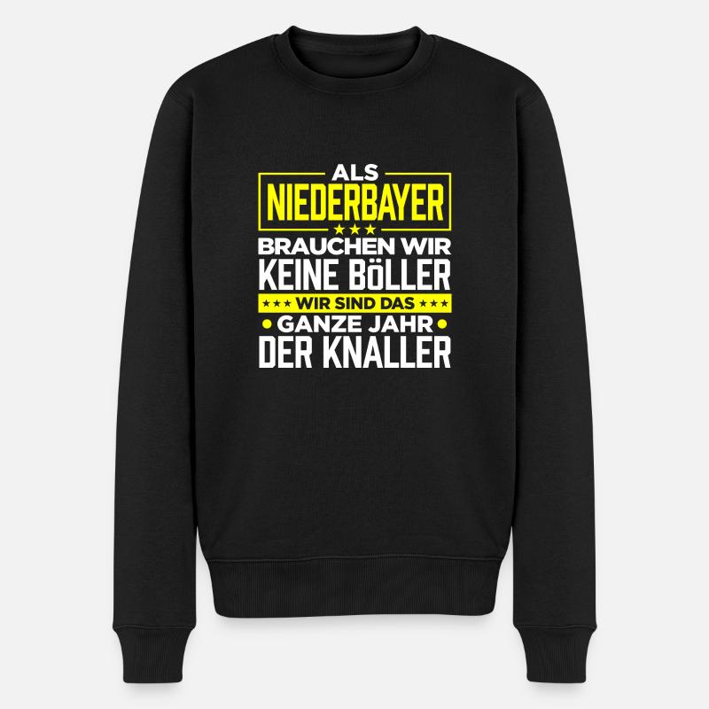 NIEDERBAYER - Böller - Männer Premium Bio Pullover - Schwarz