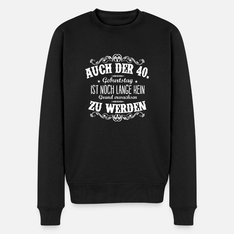 40ter Geburtstag - Männer Premium Bio Pullover - Schwarz