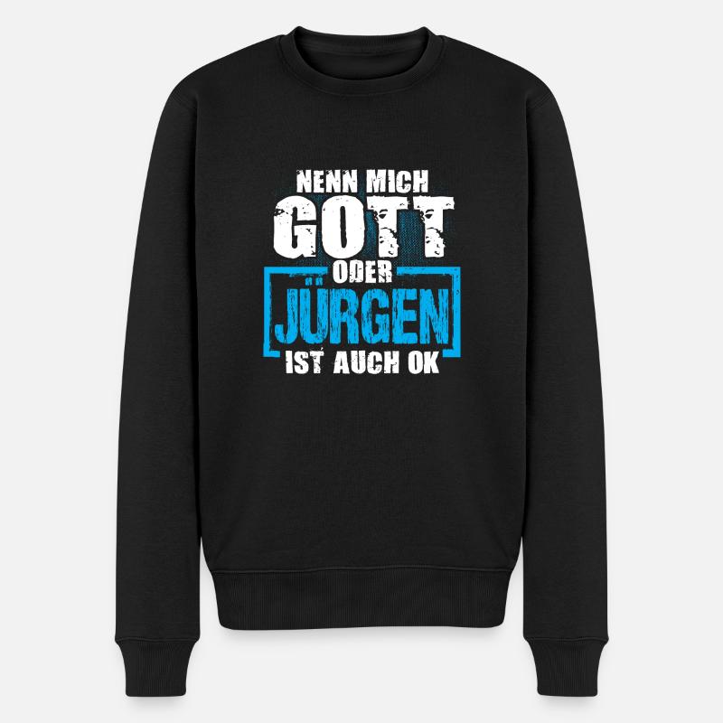 JÜRGEN - ok - Männer Premium Bio Pullover - Schwarz