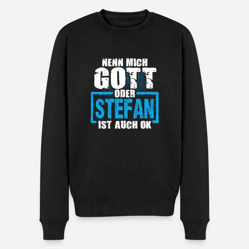STEFAN - ok - Männer Premium Bio Pullover - Schwarz