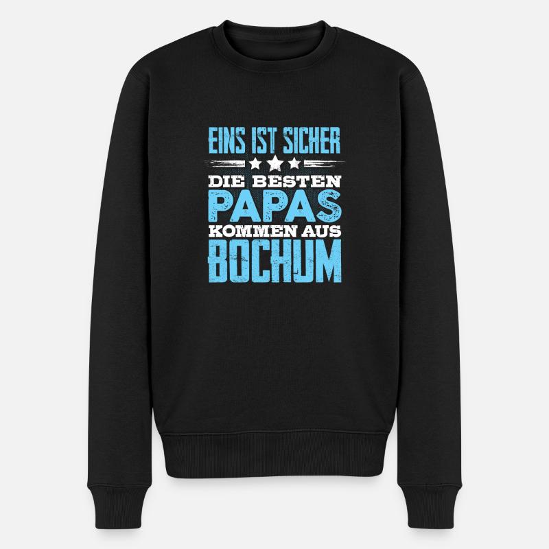 BOCHUM - Papa - Männer Premium Bio Pullover - Schwarz