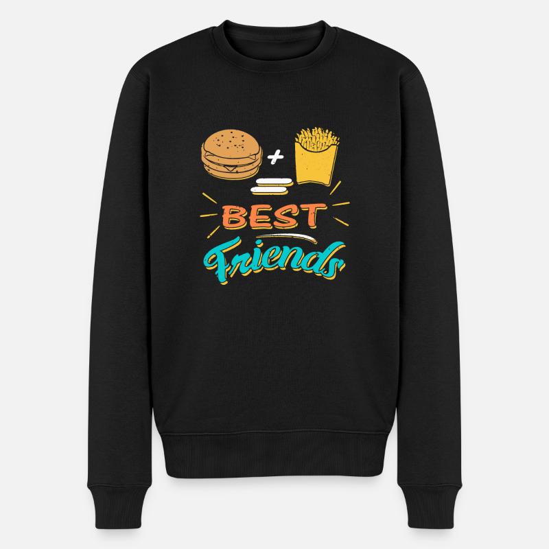 Burger + Frites = Meilleurs amis - Pull Premium bio Homme - noir