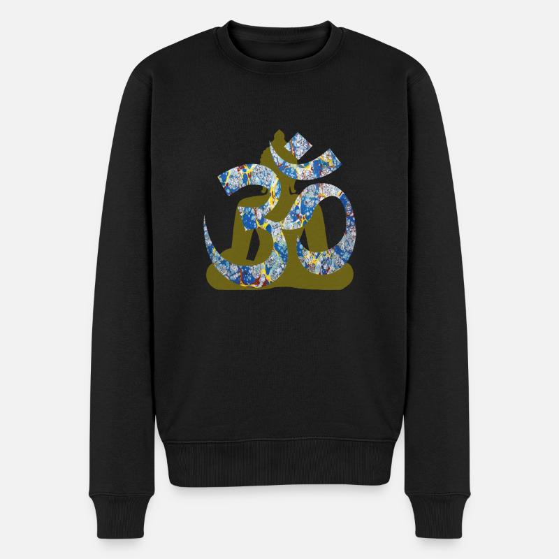 om avec buddha e 205 - Pull Premium bio Homme - noir