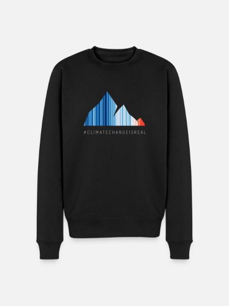 Global warming stripes - gray font - Men's Premium Organic Jumper - black