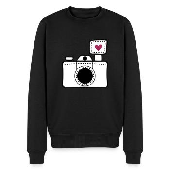 Kameraliebe - Männer Premium Bio Pullover - Schwarz - Vorne - Nico (187cm)