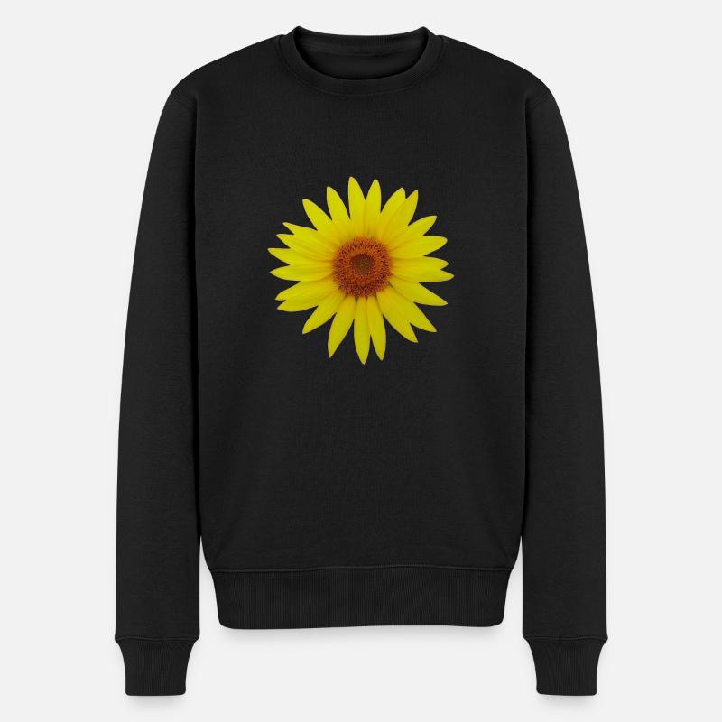 Sonnenblume - Männer Premium Bio Pullover - Schwarz