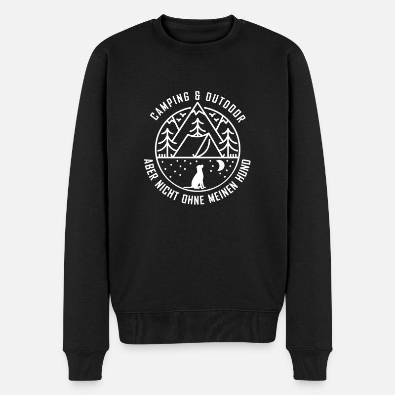 Camping Zelten mit Hund, aber nicht ohne Hund - Männer Premium Bio Pullover - Schwarz