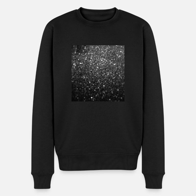 Funkelnder schwarzer Glitter - Männer Premium Bio Pullover - Schwarz