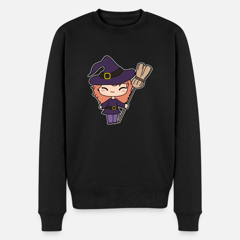 Hexe - Männer Premium Bio Pullover - Schwarz