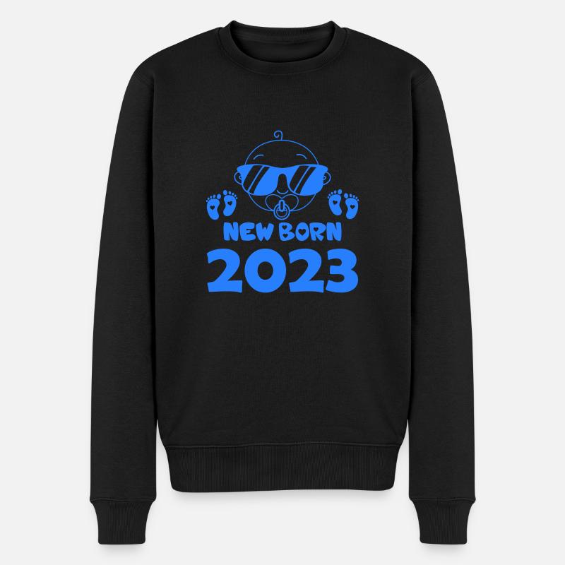 New Born 2023 - Männer Premium Bio Pullover - Schwarz