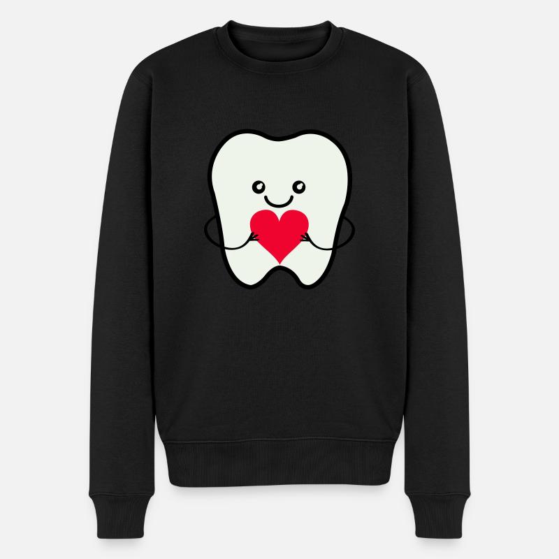 Zahn Smile Love - Männer Premium Bio Pullover - Schwarz