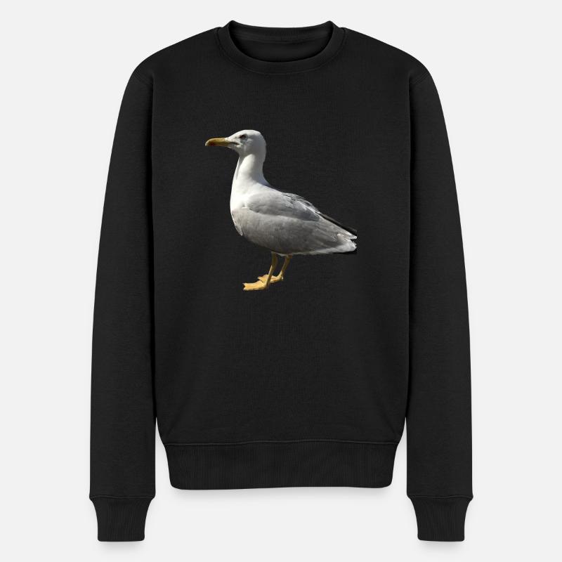 Möwe Vogel Geschenkidee - Männer Premium Bio Pullover - Schwarz