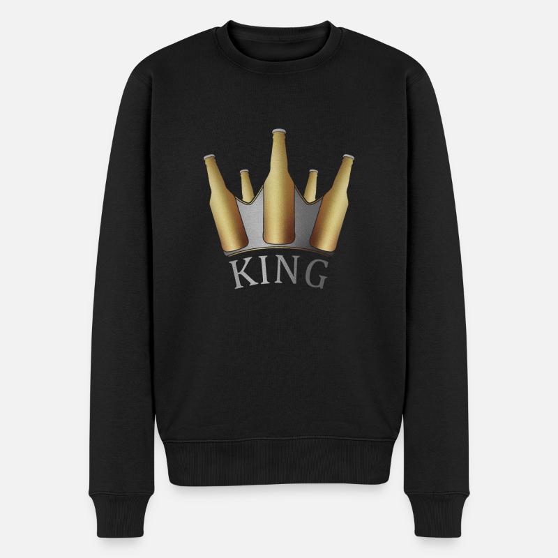 King - Männer Premium Bio Pullover - Schwarz