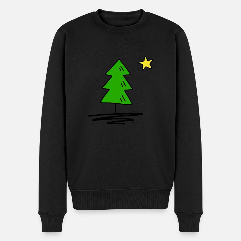 Tannenbaum - Männer Premium Bio Pullover - Schwarz