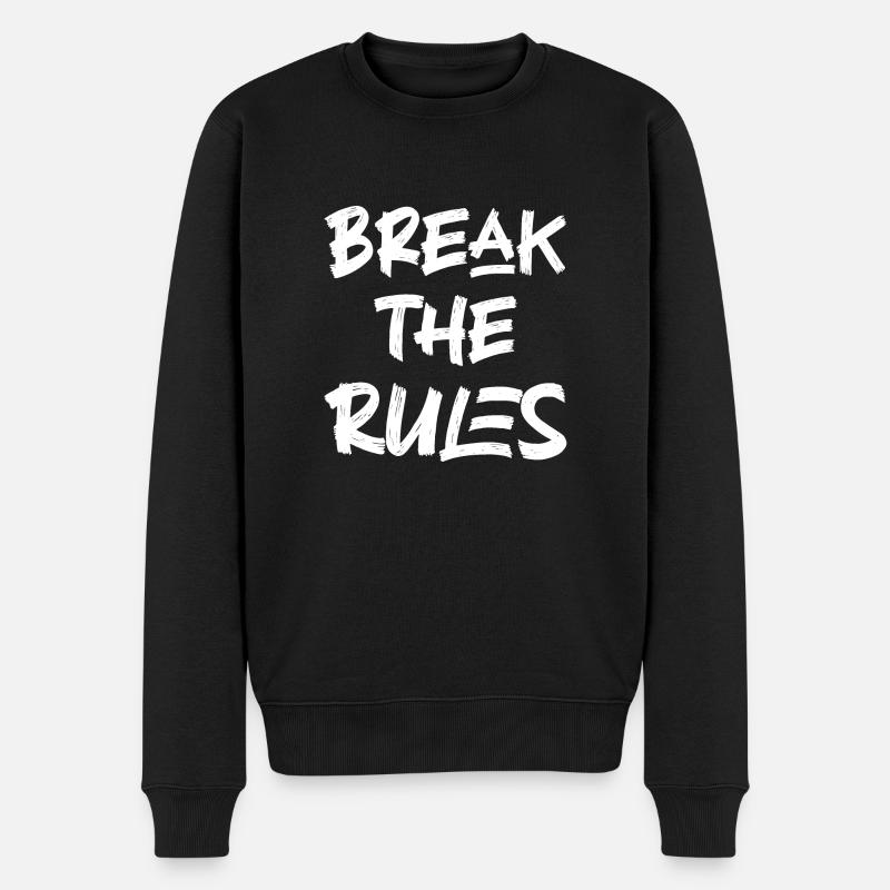 Break the rules - Pull Premium bio Homme - noir
