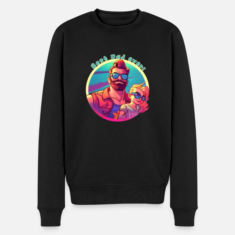 Best Dad ever! - Männer Premium Bio Pullover - Schwarz