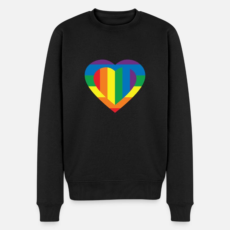 COULEUR DRAPEAU LGBT - Pull Premium bio Homme - noir
