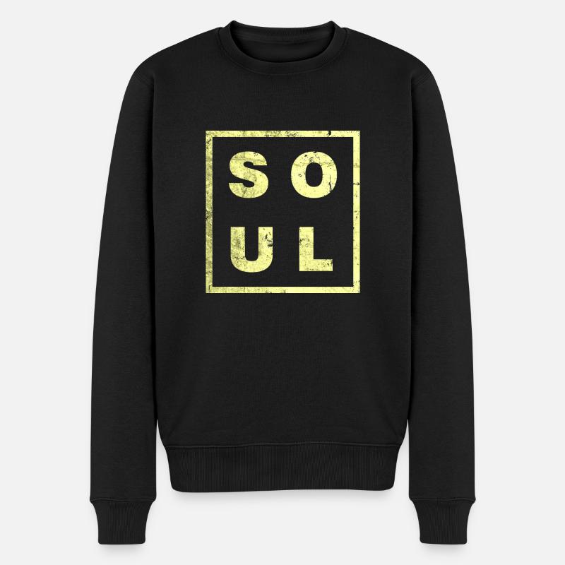 SOUL MINIMAL - Männer Premium Bio Pullover - Schwarz