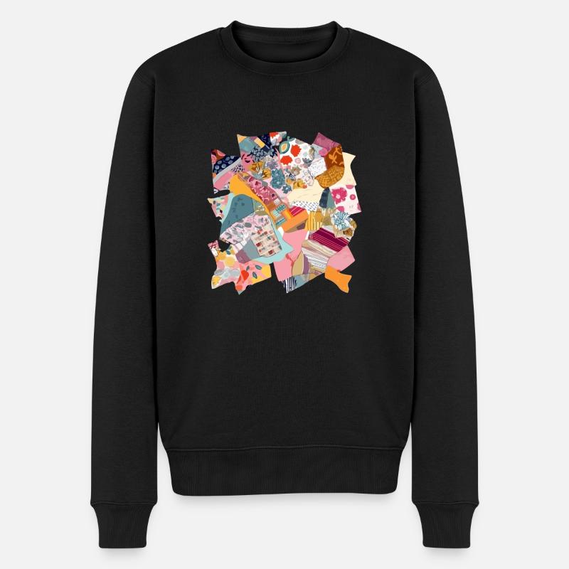 Fabric patchwork n°2 - Men's Premium Organic Jumper - black
