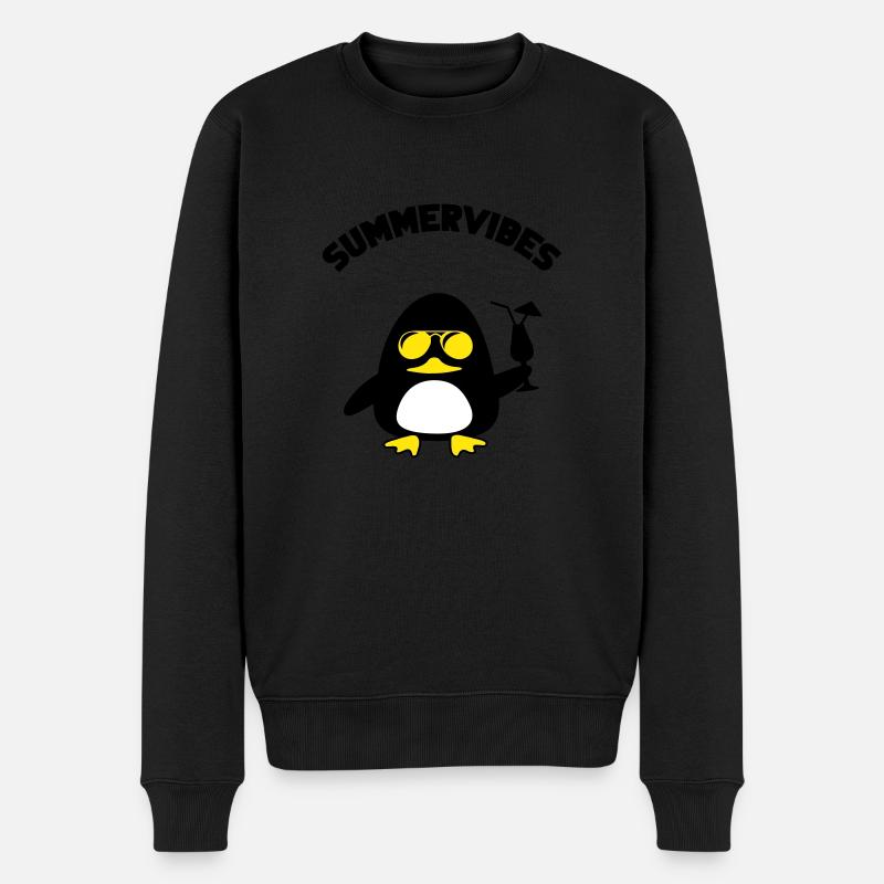 beach duck summervibes - Männer Premium Bio Pullover - Schwarz