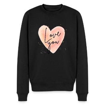 Je t’aime - Pull Premium bio Homme - noir - Devant - Nico (187cm)