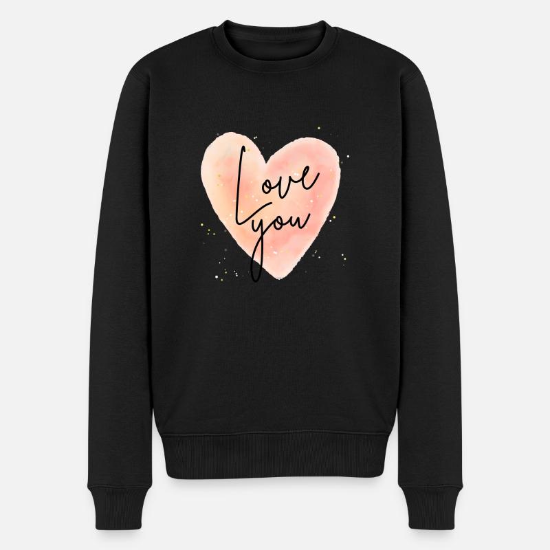 Love you - Männer Premium Bio Pullover - Schwarz