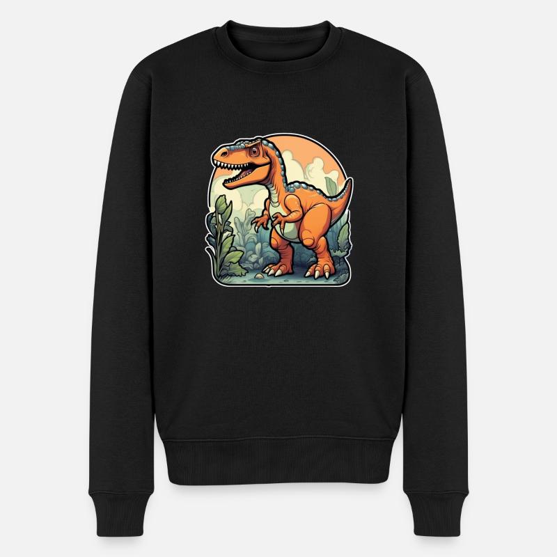 dinosaure dessin animé - Pull Premium bio Homme - noir