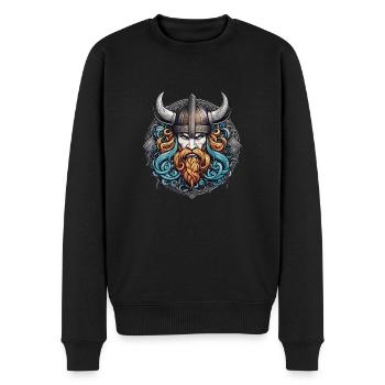 Wikinger Odin Thor Walhalla - Männer Premium Bio Pullover - Schwarz - Vorne - Nico (187cm)