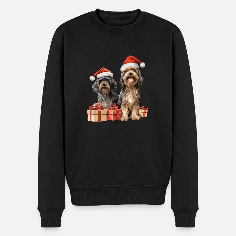 Merry Christmas Dogs - Männer Premium Bio Pullover - Schwarz