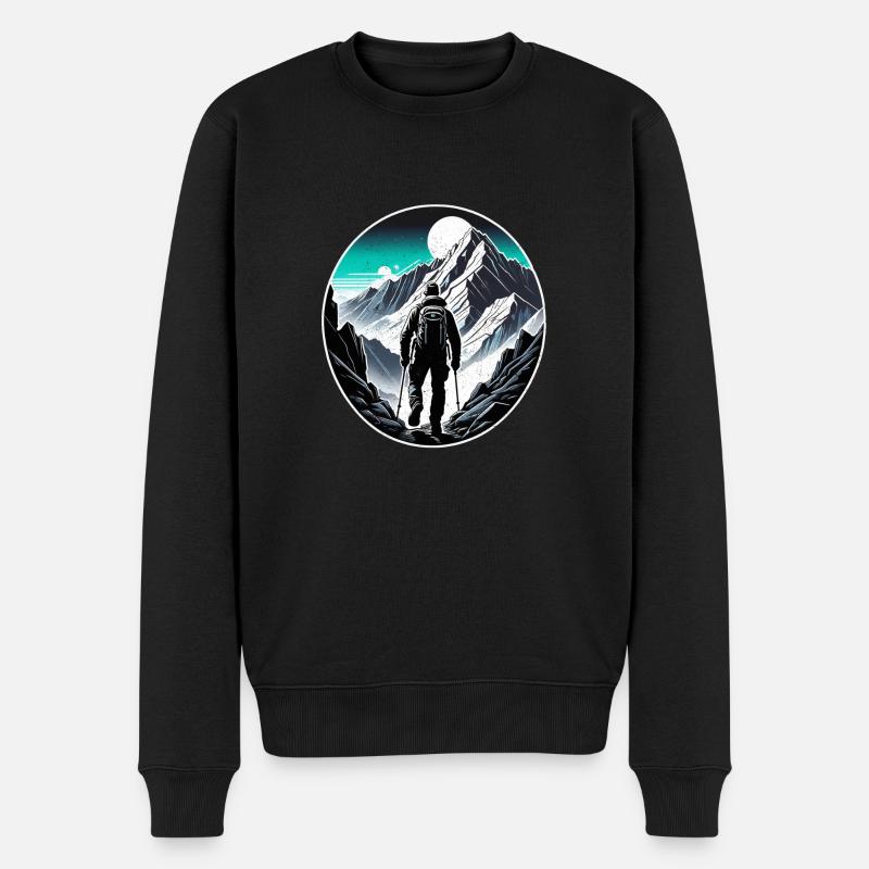 Natur & Bergwandern - Männer Premium Bio Pullover - Schwarz