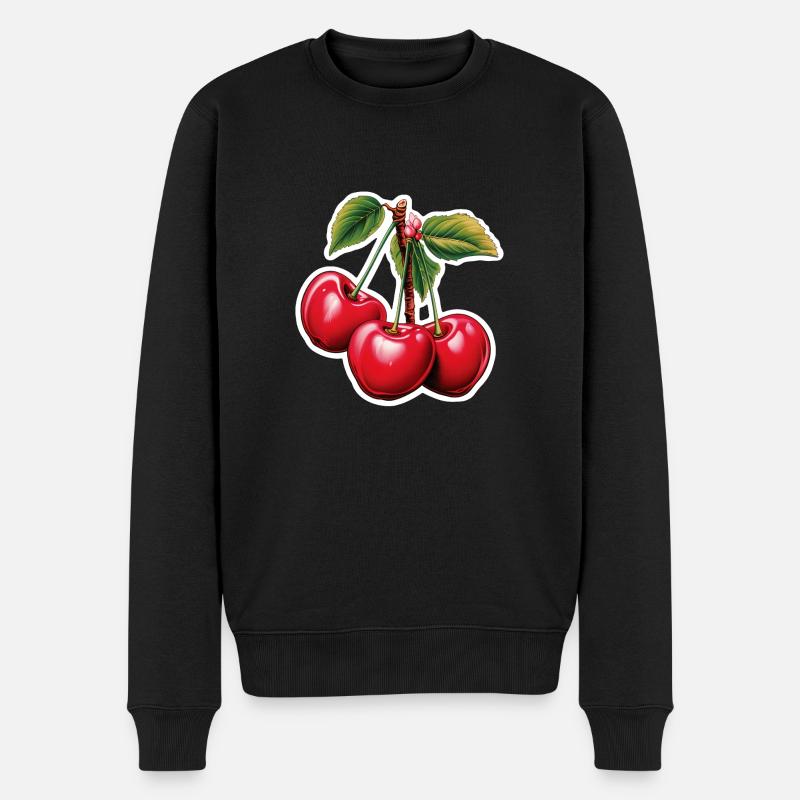 Cherry Triplets - Pull Premium bio Homme - noir