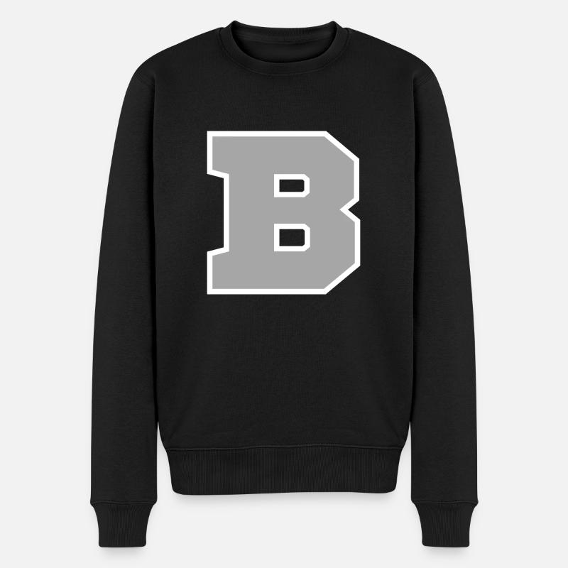 Buchstabe b sport - Männer Premium Bio Pullover - Schwarz