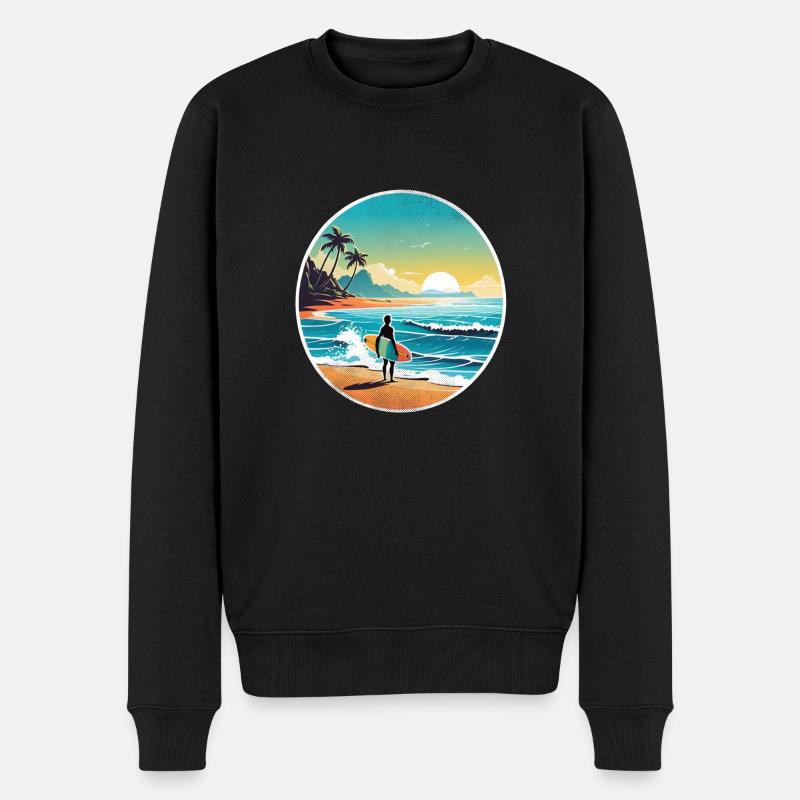 Strandurlaub Sonne Meer - Männer Premium Bio Pullover - Schwarz