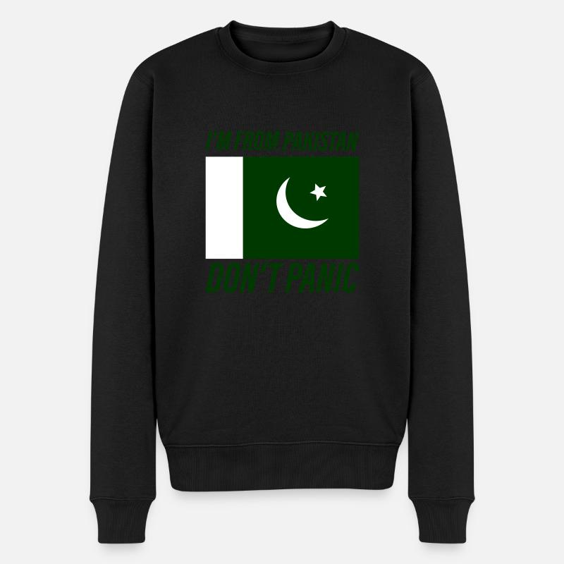 pakistan dont panic - Männer Premium Bio Pullover - Schwarz