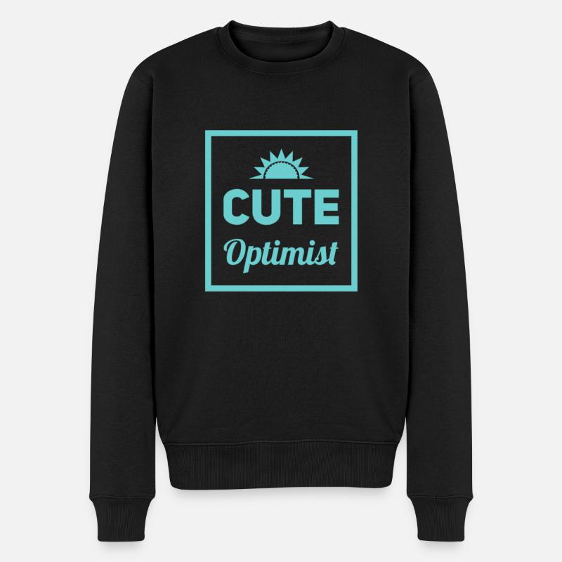 Babysprüche - cute optimist - Männer Premium Bio Pullover - Schwarz