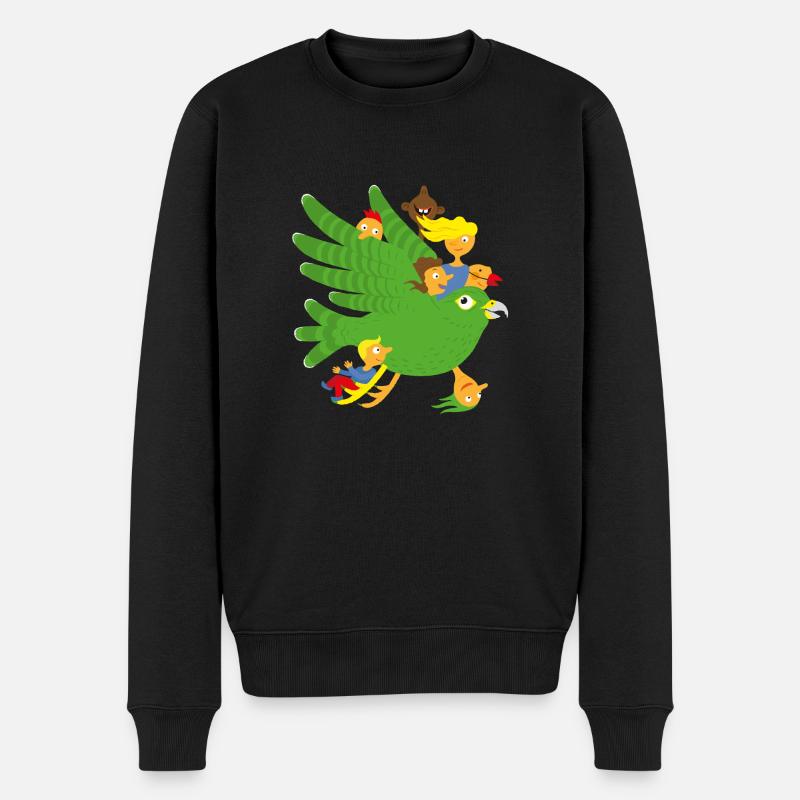 Reise mit dem Falken - Männer Premium Bio Pullover - Schwarz