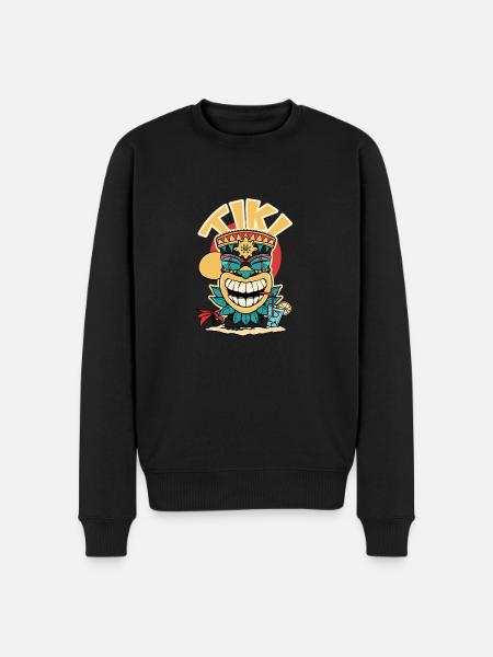 Tiki mask drinking a. - Men's Premium Organic Jumper - black