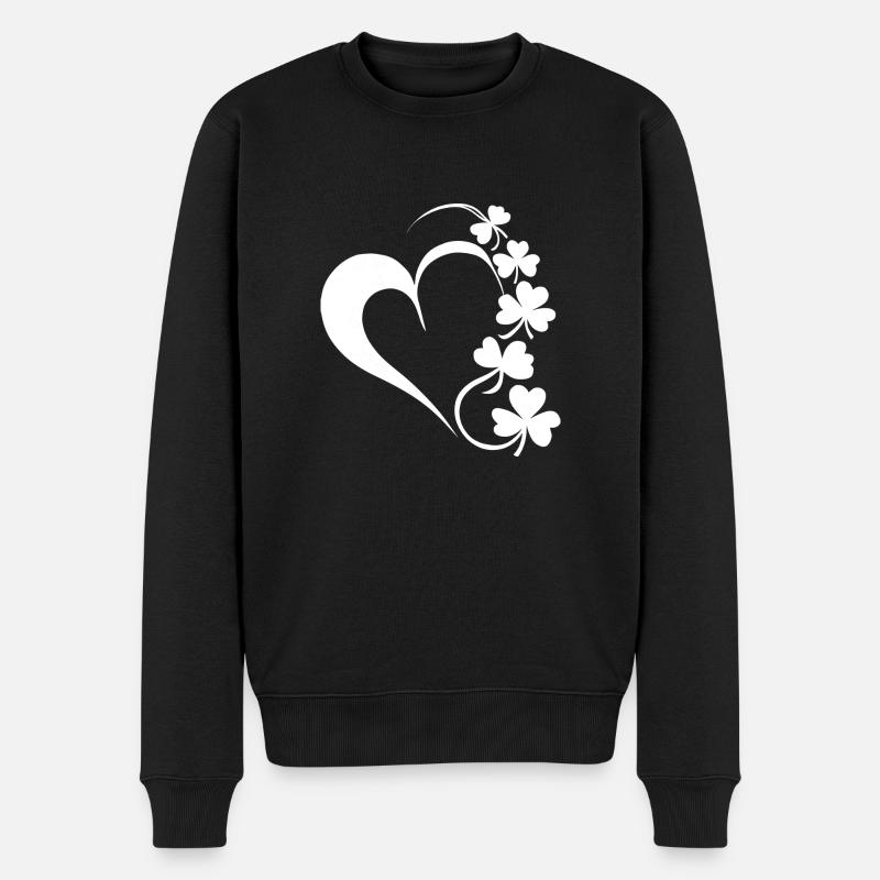 Herz und Klee - Männer Premium Bio Pullover - Schwarz