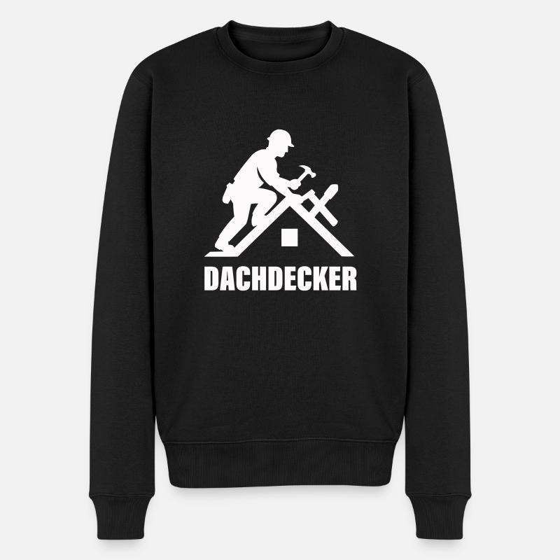 dachdecker - Männer Premium Bio Pullover - Schwarz