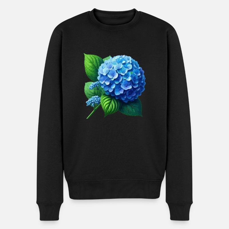 Hydrangea blue - Men's Premium Organic Jumper - black