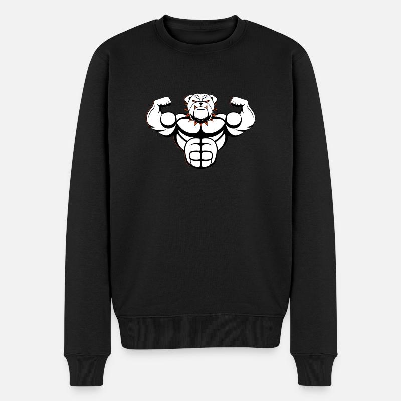 strong Bulldog 02 - Männer Premium Bio Pullover - Schwarz