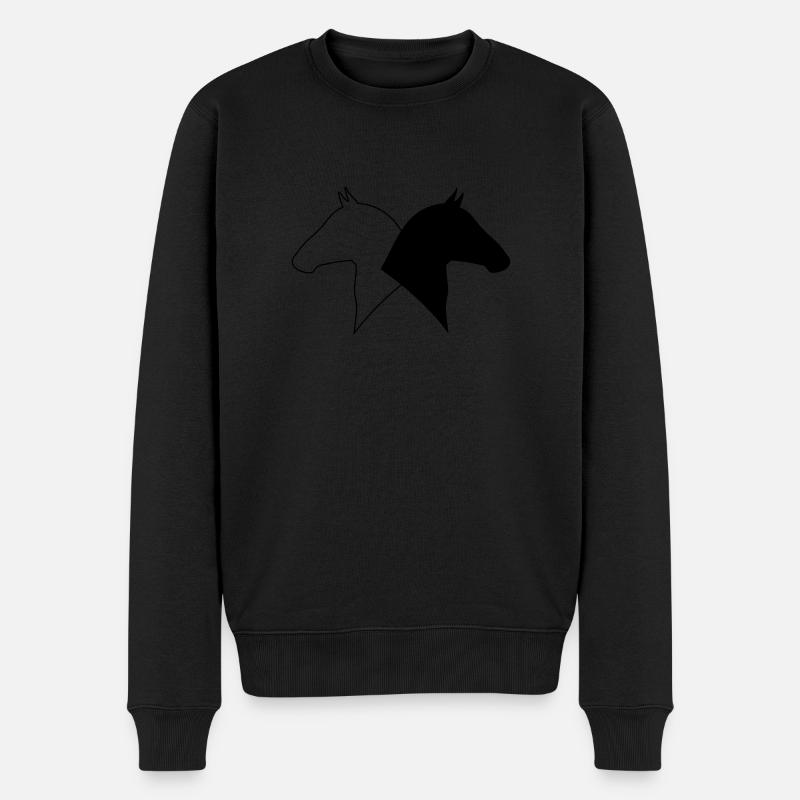horse head 2 - Männer Premium Bio Pullover - Schwarz